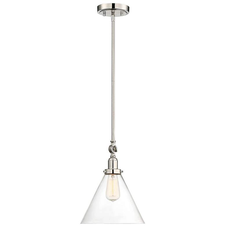 Image 1 Savoy House Essentials Drake 10" Wide Polished Nickel 1-Light Pendant