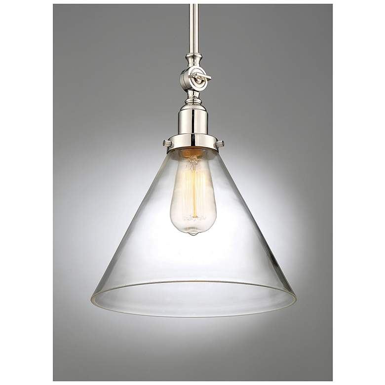 Image 3 Savoy House Essentials Drake 10" Wide Polished Nickel 1-Light Pendant more views
