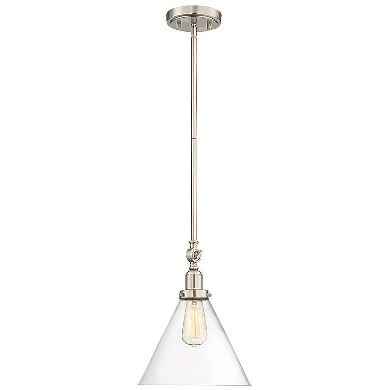 Image 1 Savoy House Essentials Drake 10" Wide Satin Nickel 1-Light Pendant