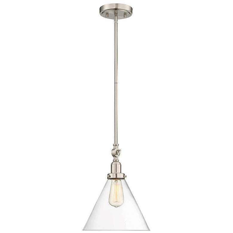 Image 1 Savoy House Essentials Drake 10 inch Wide Satin Nickel 1-Light Pendant