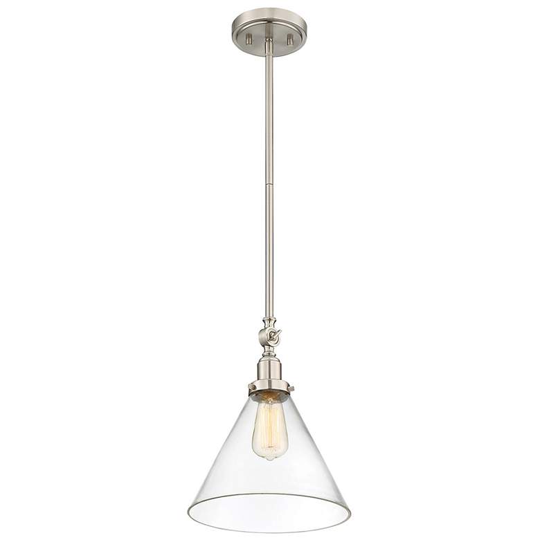 Image 2 Savoy House Essentials Drake 10" Wide Satin Nickel 1-Light Pendant more views