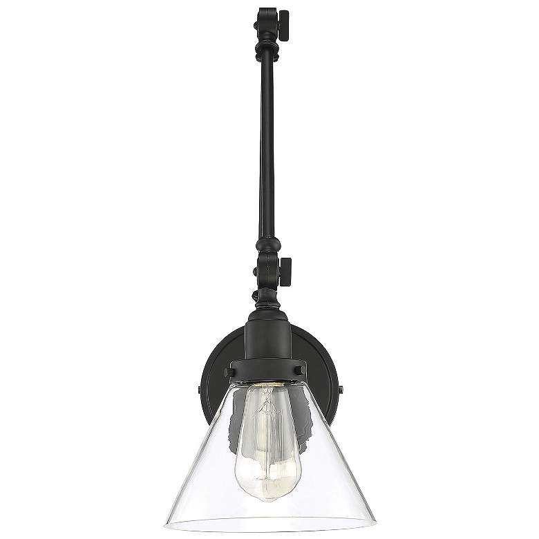Image 4 Savoy House Essentials Drake 17.5" High Matte Black 1-Light Wall Sconc more views