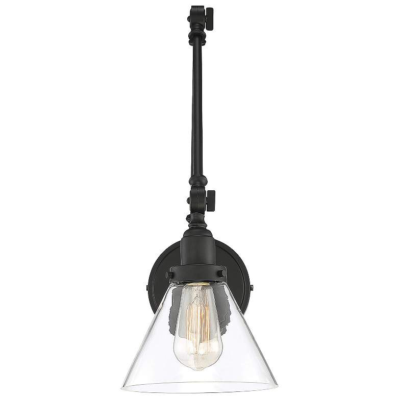 Image 5 Savoy House Essentials Drake 17.5" High Matte Black 1-Light Wall Sconc more views