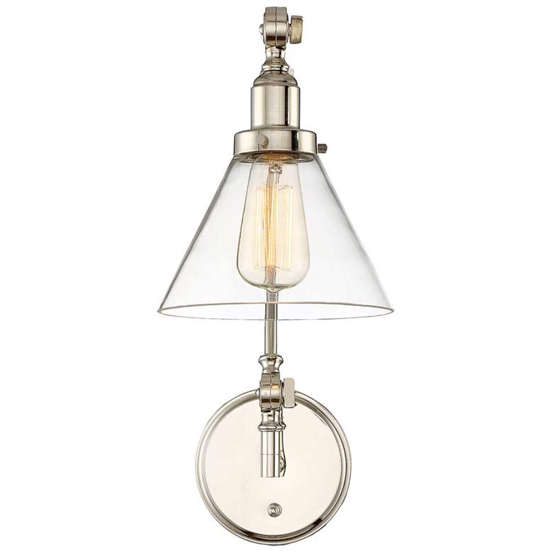 Image 1 Savoy House Essentials Drake 17.5" High Polished Nickel 1-Light Wall S