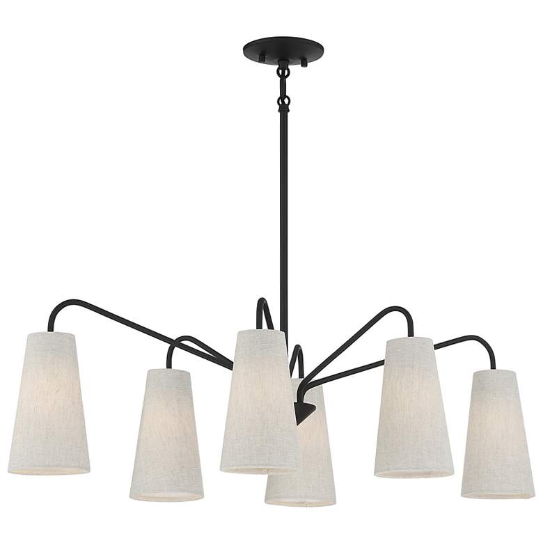 Image 4 Savoy House Essentials Edgewood 16.13" Wide Matte Black Linear Chandel more views