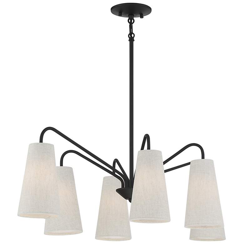 Image 5 Savoy House Essentials Edgewood 16.13" Wide Matte Black Linear Chandel more views