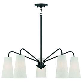 Image1 of Savoy House Essentials Edgewood 32" Wide Matte Black 5-Light Chandelie