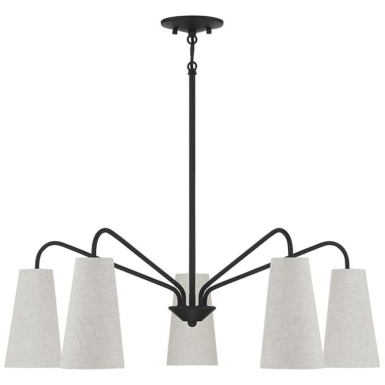 Image 2 Savoy House Essentials Edgewood 32" Wide Matte Black 5-Light Chandelie more views