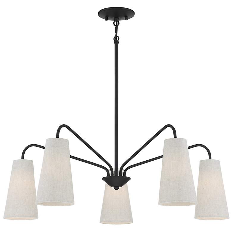 Image 3 Savoy House Essentials Edgewood 32" Wide Matte Black 5-Light Chandelie more views