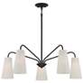 3_Savoy House Essentials Edgewood 32" Wide Matte Black 5-Light Chandelie more views