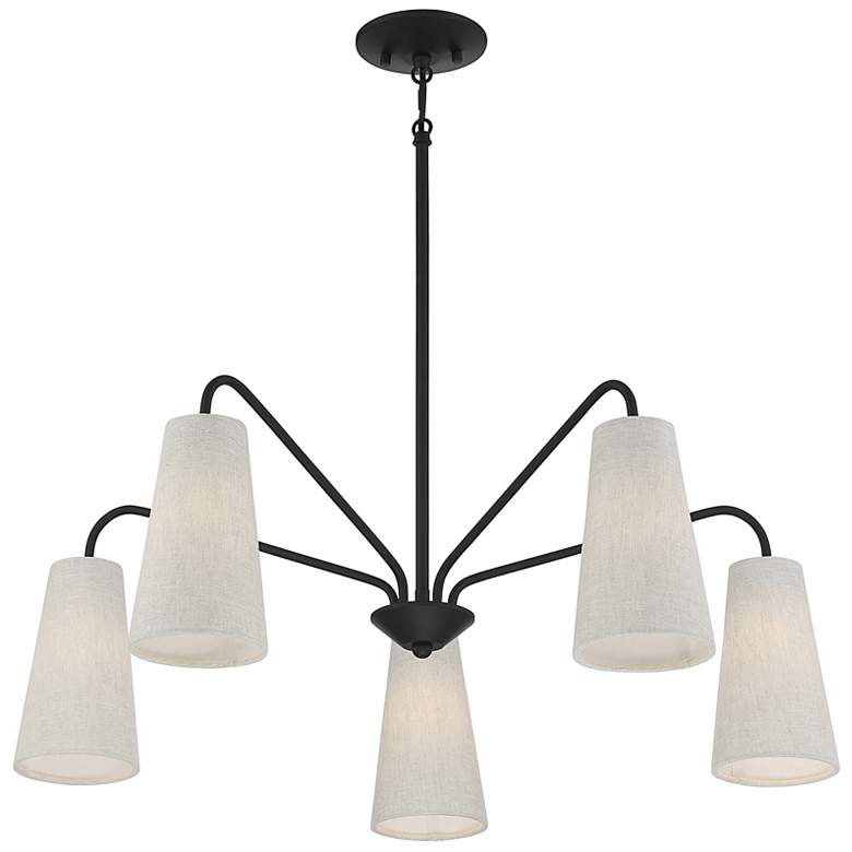 Image 4 Savoy House Essentials Edgewood 32" Wide Matte Black 5-Light Chandelie more views