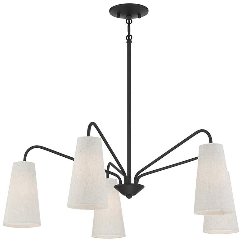 Image 5 Savoy House Essentials Edgewood 32" Wide Matte Black 5-Light Chandelie more views