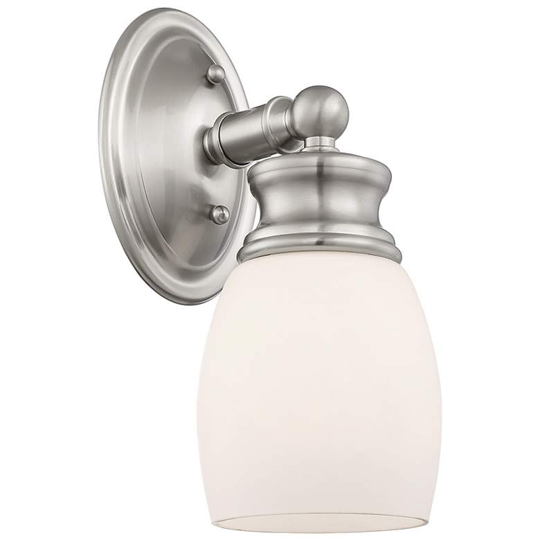 Image 4 Savoy House Essentials Elise 10.5" High Satin Nickel 1-Light Wall Scon more views