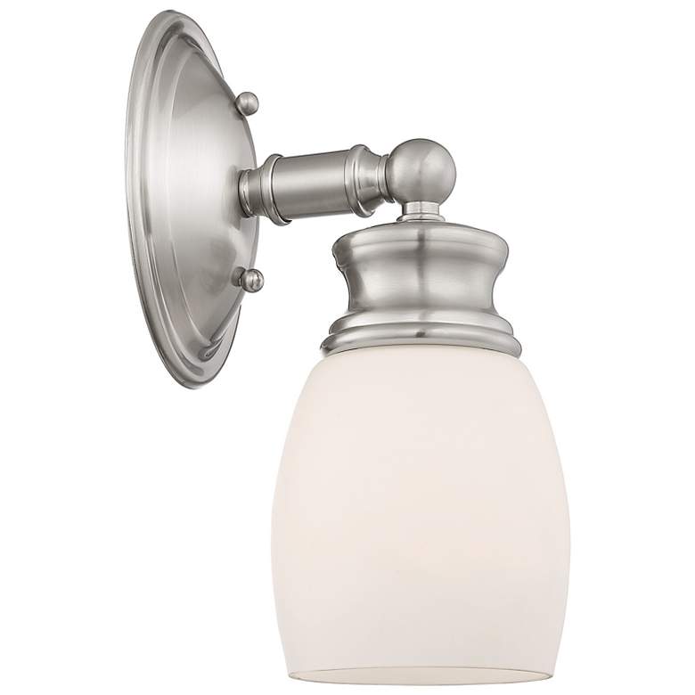 Image 5 Savoy House Essentials Elise 10.5" High Satin Nickel 1-Light Wall Scon more views
