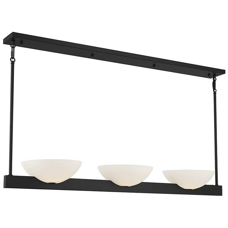 Image 1 Savoy House Essentials Fallon 10" W Matte Black 3-Light Linear Chandel