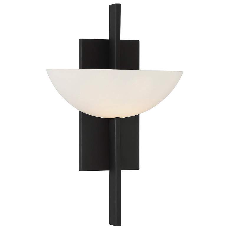 Image 1 Savoy House Essentials Fallon 15" High Matte Black 1-Light Wall Sconce