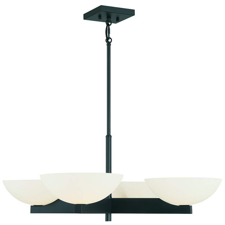 Image 1 Savoy House Essentials Fallon 30 inch Wide Matte Black 4-Light Chandelier