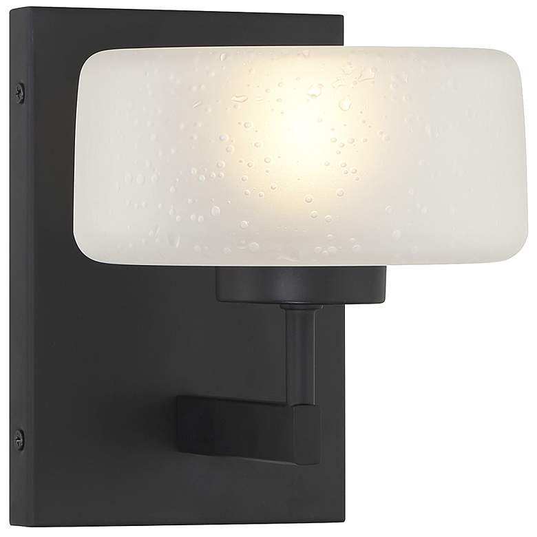 Image 1 Savoy House Essentials Falster 7" High Matte Black 1-Light Wall Sconce