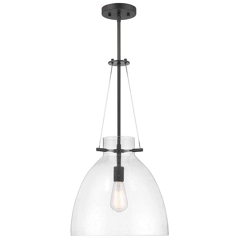 Image 1 Savoy House Essentials Foster 14" Wide Matte Black 1-Light Pendant