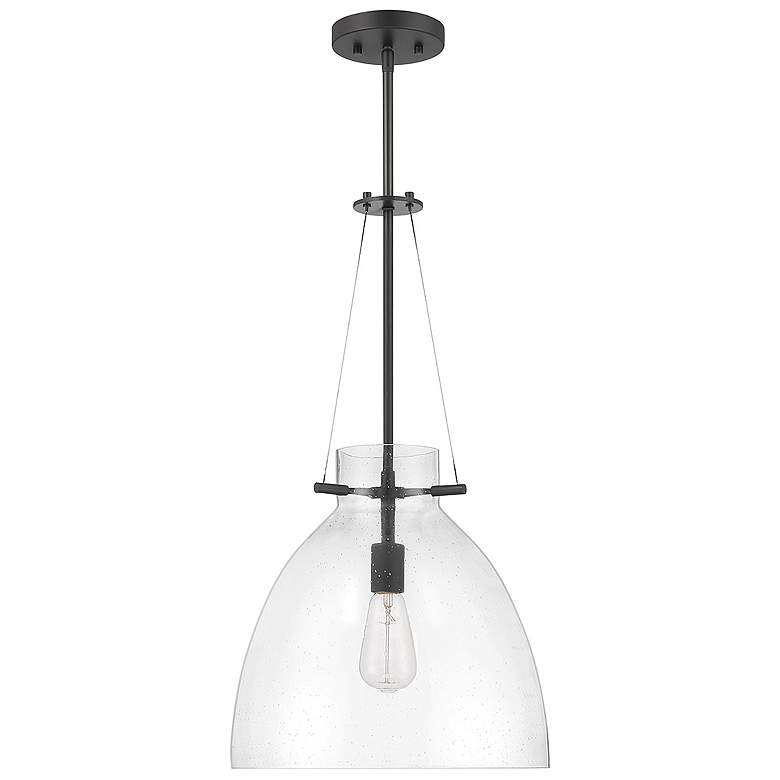 Image 2 Savoy House Essentials Foster 14" Wide Matte Black 1-Light Pendant more views