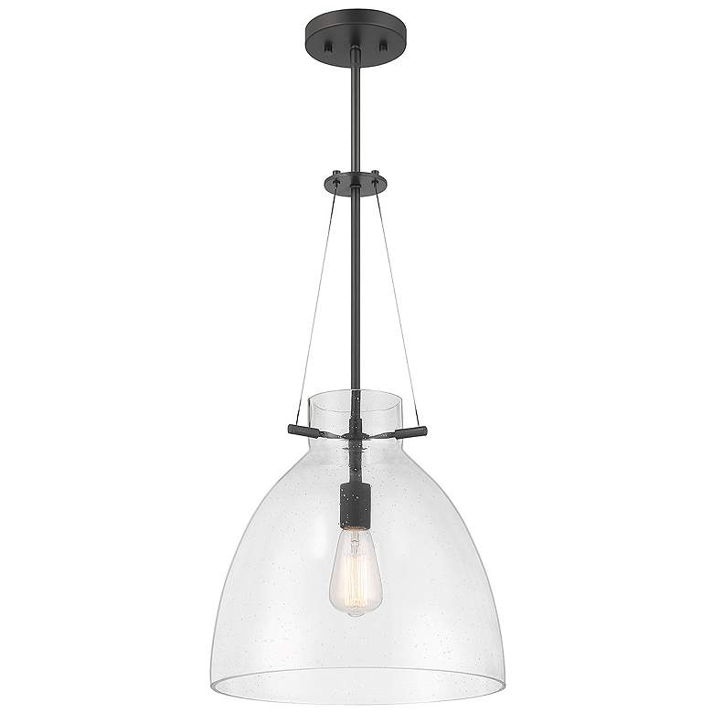 Image 3 Savoy House Essentials Foster 14" Wide Matte Black 1-Light Pendant more views