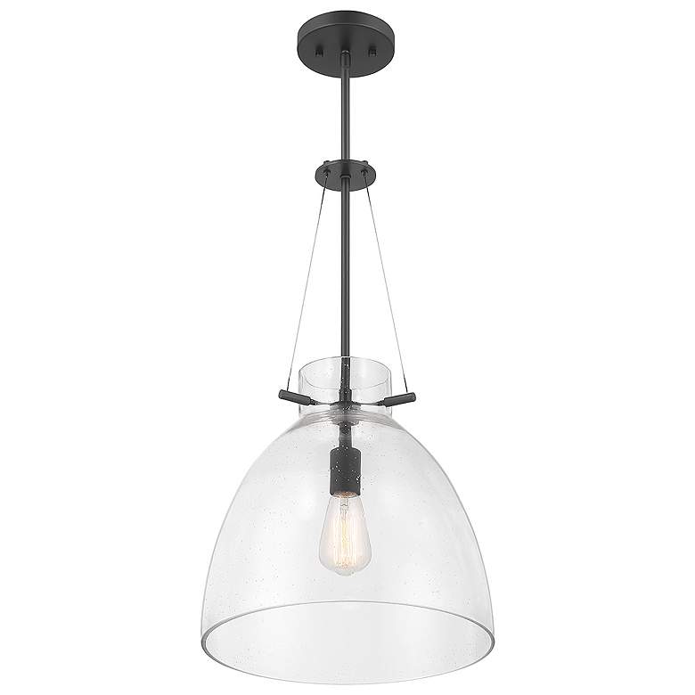 Image 4 Savoy House Essentials Foster 14" Wide Matte Black 1-Light Pendant more views