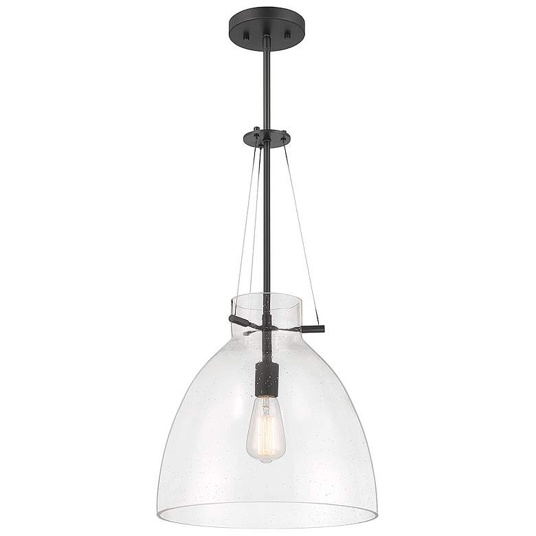 Image 5 Savoy House Essentials Foster 14" Wide Matte Black 1-Light Pendant more views
