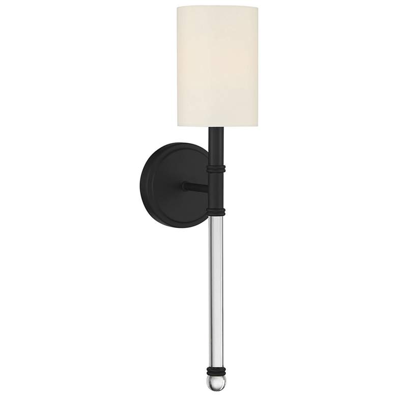 Image 1 Savoy House Essentials Fremont 21" High Matte Black 1-Light Wall Sconc