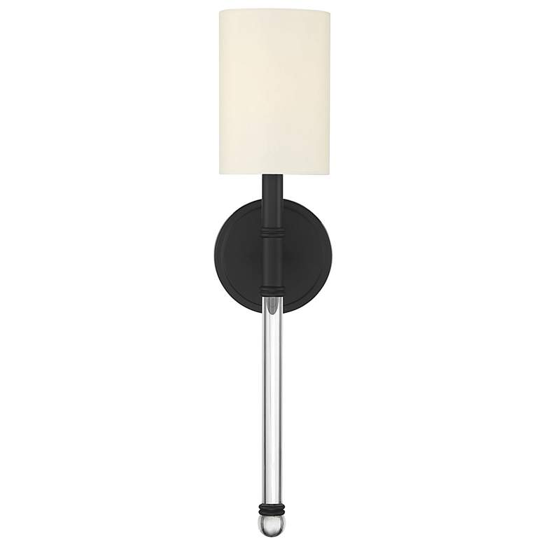 Image 3 Savoy House Essentials Fremont 21" High Matte Black 1-Light Wall Sconc more views