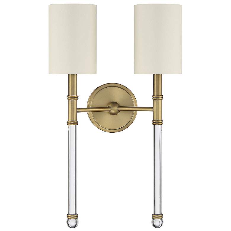 Image 3 Savoy House Essentials Fremont 21" High Warm Brass 2-Light Wall Sconce more views