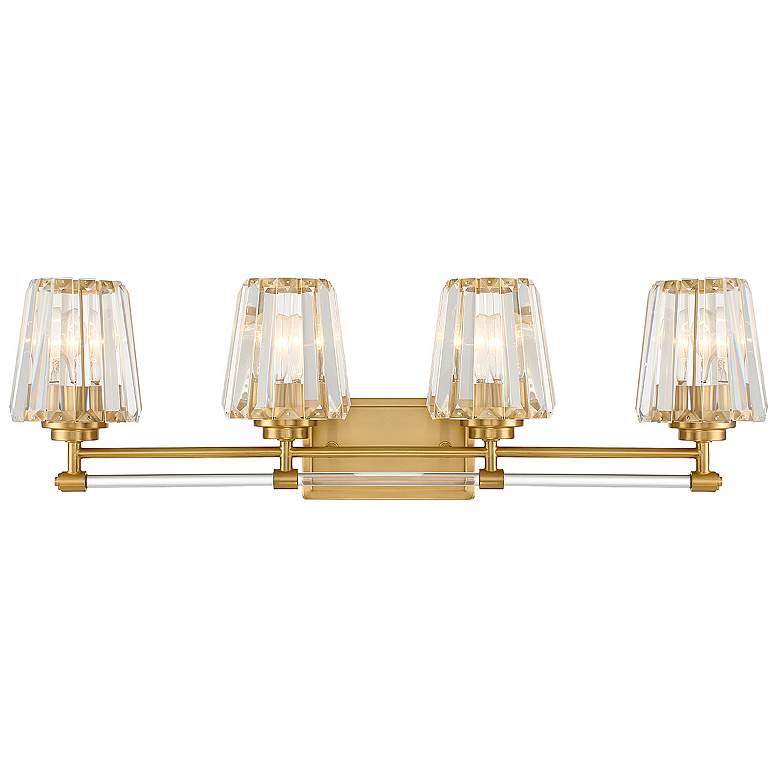 Image 1 Savoy House Essentials Garnet 32" Wide 4-Light Warm Brass Bath Light