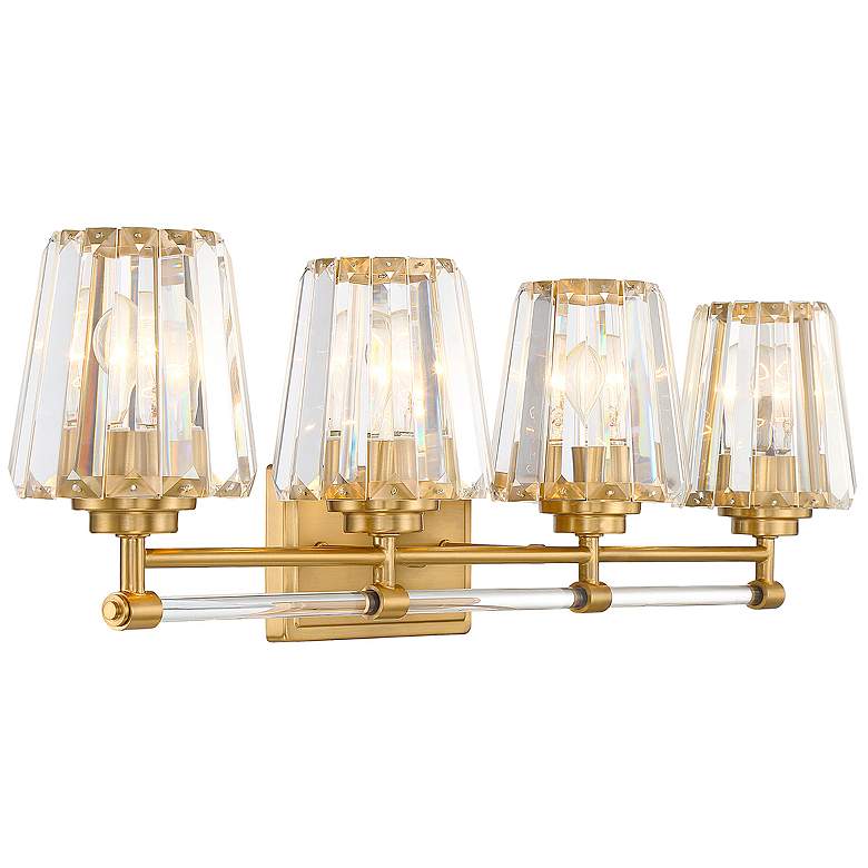 Image 4 Savoy House Essentials Garnet 32" Wide 4-Light Warm Brass Bath Light more views
