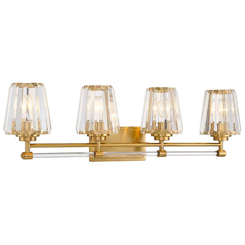 Image 7 Savoy House Essentials Garnet 32" Wide 4-Light Warm Brass Bath Light more views