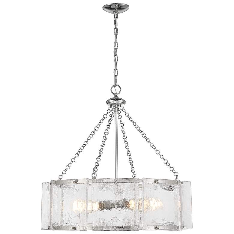 Image 1 Savoy House Essentials Genry 26 inch Wide Polished Nickel 5-Light Pendant