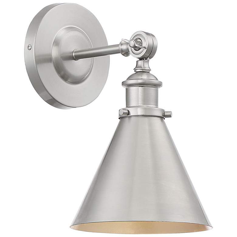 Image 1 Savoy House Essentials Glenn 12" High Satin Nickel 1-Light Wall Sconce