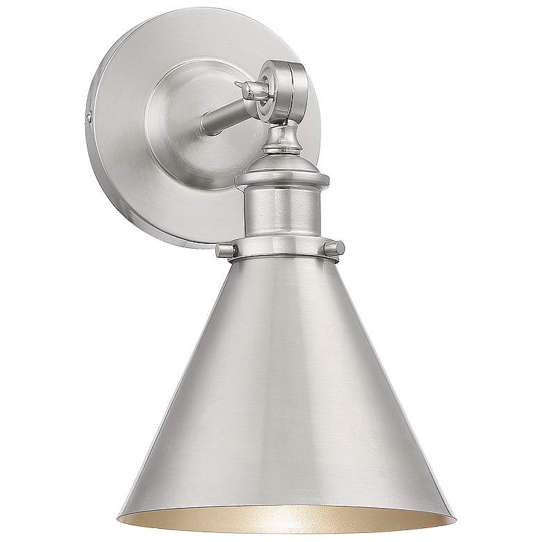 Image 3 Savoy House Essentials Glenn 12" High Satin Nickel 1-Light Wall Sconce more views