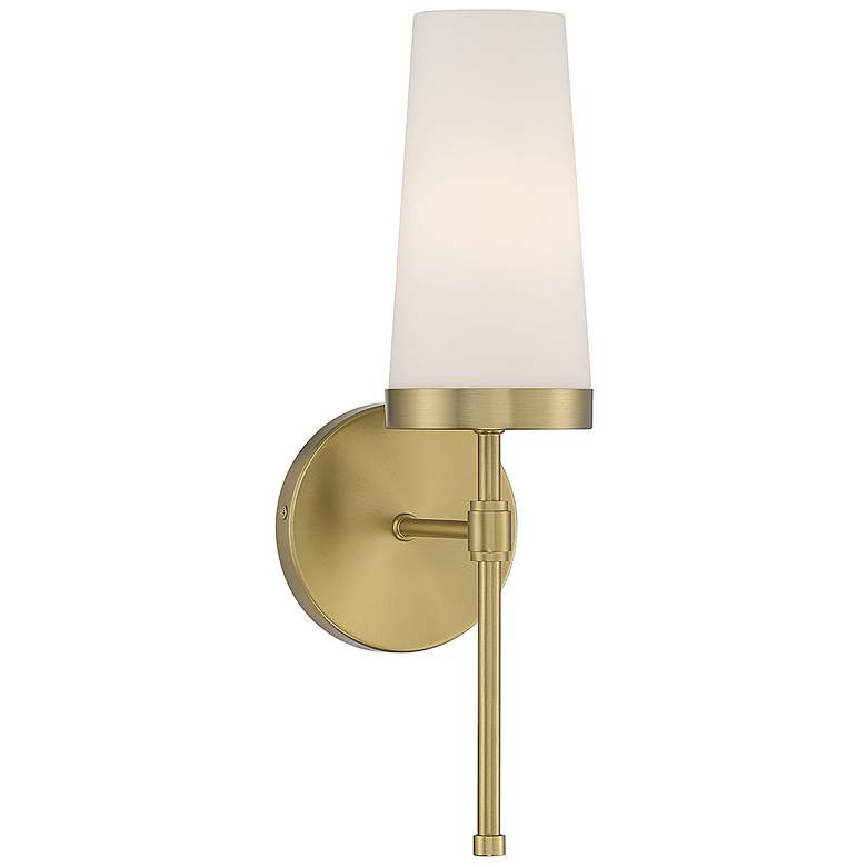 Image 1 Savoy House Essentials Haynes 16" High Warm Brass 1-Light Wall Sconce