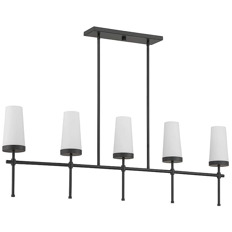 Image 2 Savoy House Essentials Haynes 4" Wide Matte Black 5-Light Linear Chand more views