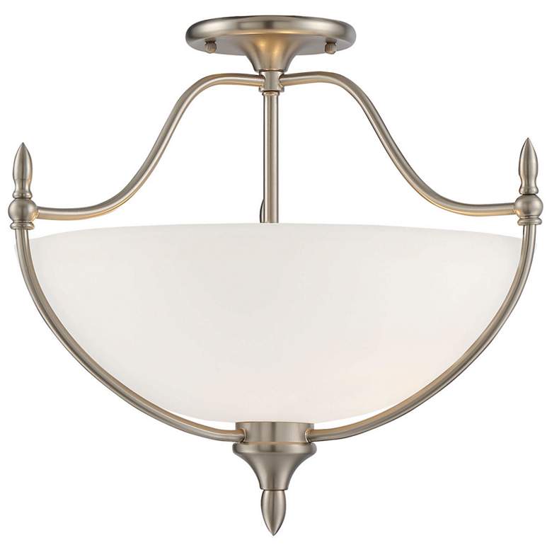 Image 1 Savoy House Essentials Herndon 18" Wide Satin Nickel 3-Light Ceiling L