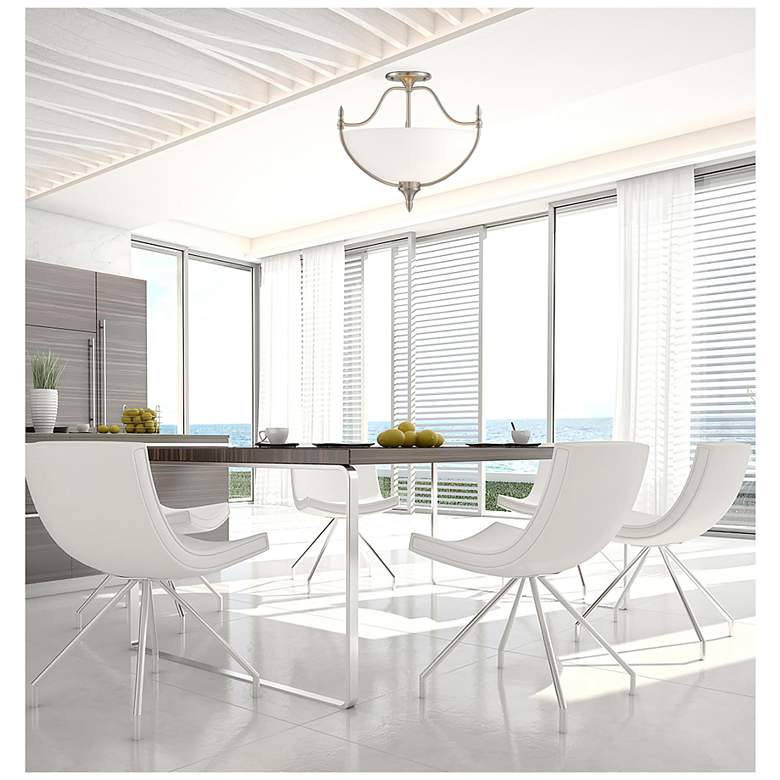 Image 2 Savoy House Essentials Herndon 18" Wide Satin Nickel 3-Light Ceiling L more views