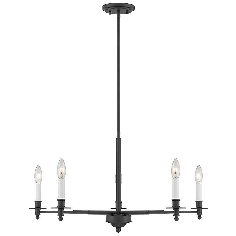 Image 1 Savoy House Essentials Jasmine 30 inch Wide Matte Black 5-Light Chandelier