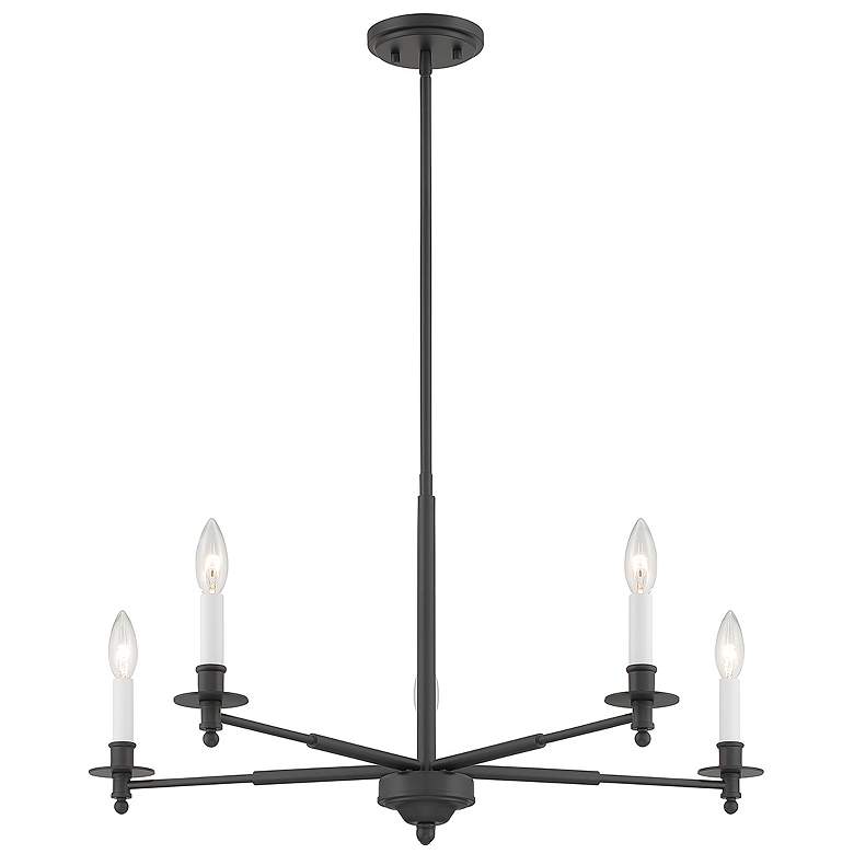 Image 3 Savoy House Essentials Jasmine 30" Wide Matte Black 5-Light Chandelier more views