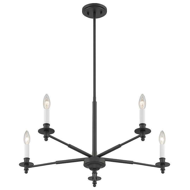 Image 4 Savoy House Essentials Jasmine 30" Wide Matte Black 5-Light Chandelier more views