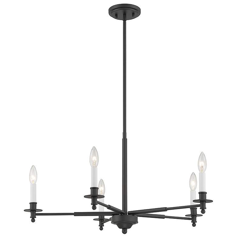 Image 5 Savoy House Essentials Jasmine 30" Wide Matte Black 5-Light Chandelier more views