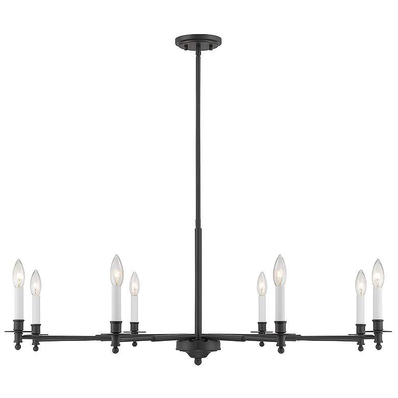 Image 1 Savoy House Essentials Jasmine 42" Wide Matte Black 8-Light Chandelier