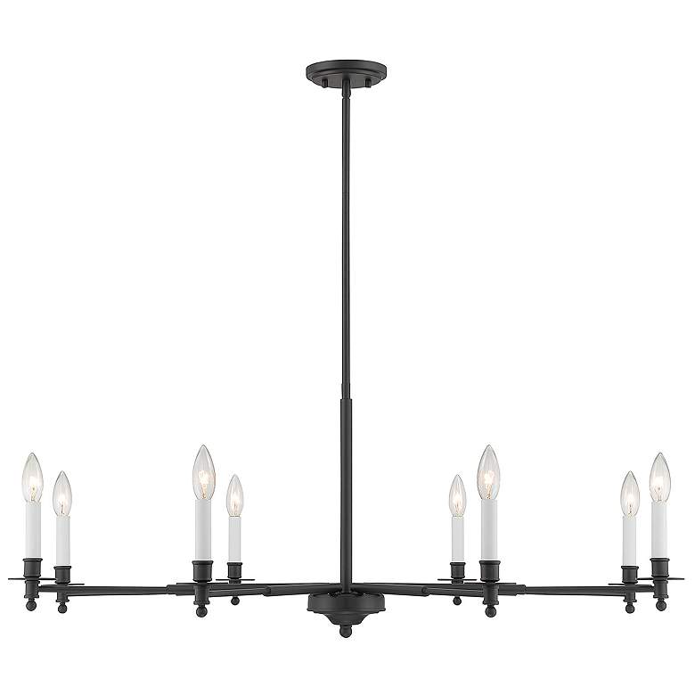 Image 1 Savoy House Essentials Jasmine 42 inch Wide Matte Black 8-Light Chandelier