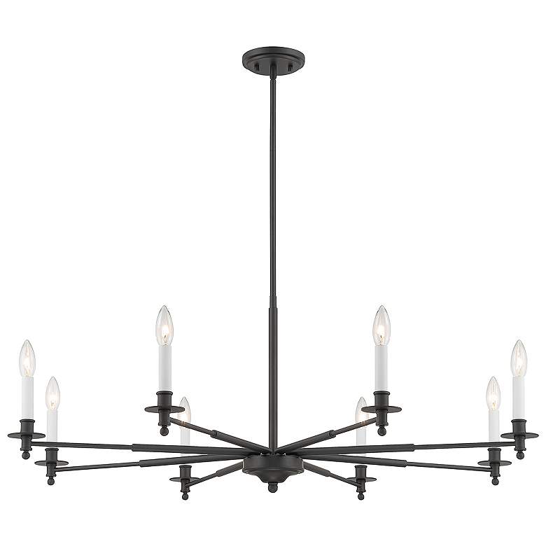 Image 3 Savoy House Essentials Jasmine 42" Wide Matte Black 8-Light Chandelier more views