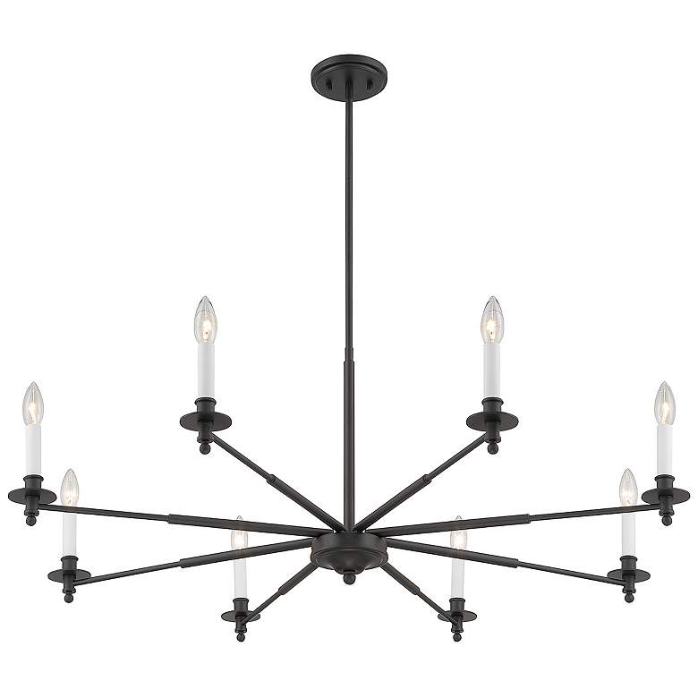 Image 4 Savoy House Essentials Jasmine 42" Wide Matte Black 8-Light Chandelier more views