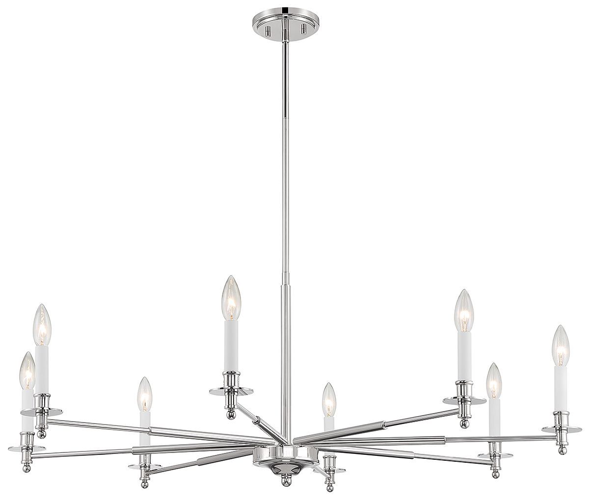 Image 5 Savoy House Essentials Jasmine 42" Wide Polished Nickel 8-Light Chande more views