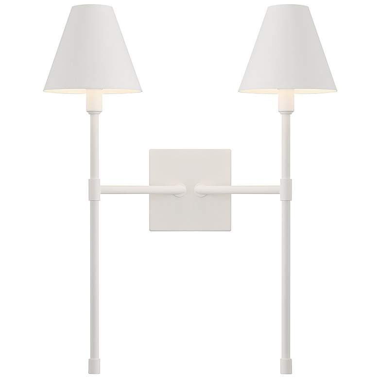 Image 1 Savoy House Essentials Jefferson 20" High Bisque White 2-Light Wall Sc